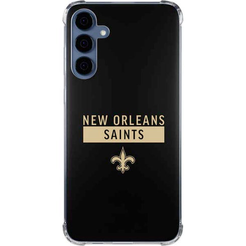 NFL New Orleans Saints Black Performance Series Galaxy A35 5G Clear Case